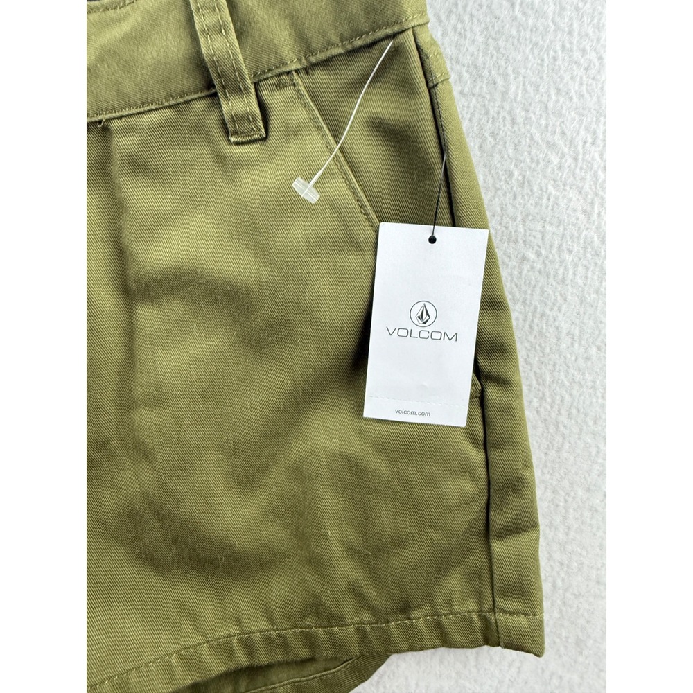 Volcom So Chickie Short Moss Green Chino Twill Skater Shorts Womens 26 B0902401 - Picture 2 of 7
